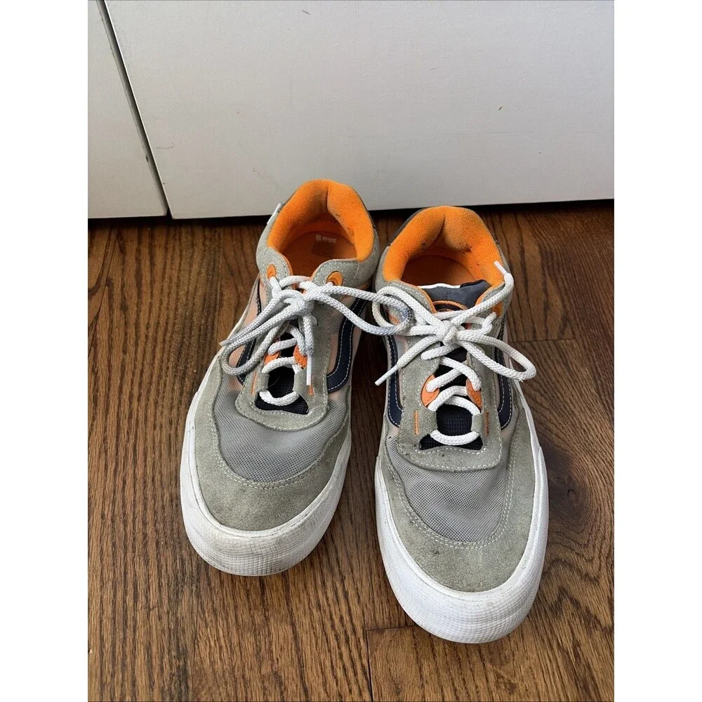 Vans Wayvee Grey Blue Orange Skateboarding Shoe - Size 11